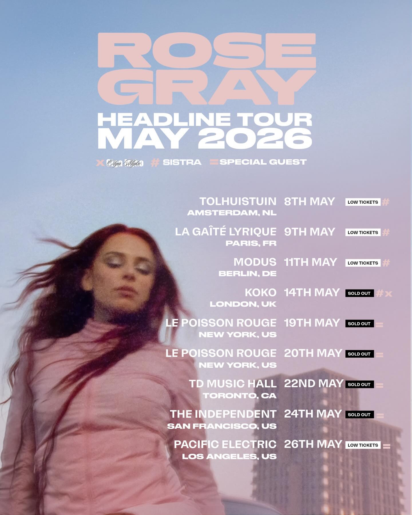 Rose Gray Tour Poster 2026